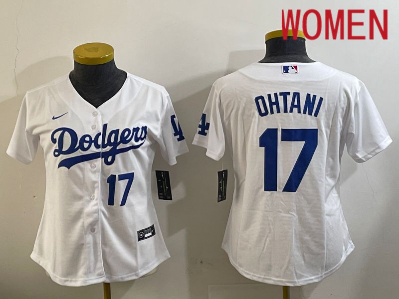 Women Los Angeles Dodgers #17 Ohtani White Game 2024 Nike MLB Jersey style 11204